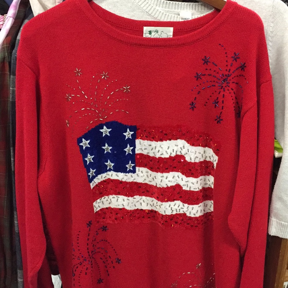 American Flag ladies sweater